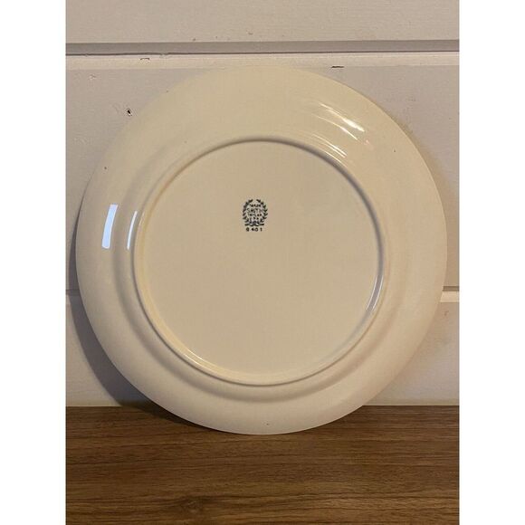 Set Of 2 Taylor Smith Taylor DINNER PLATEs with Gold Flowers Golden Floral  USA - Picture 3 of 5